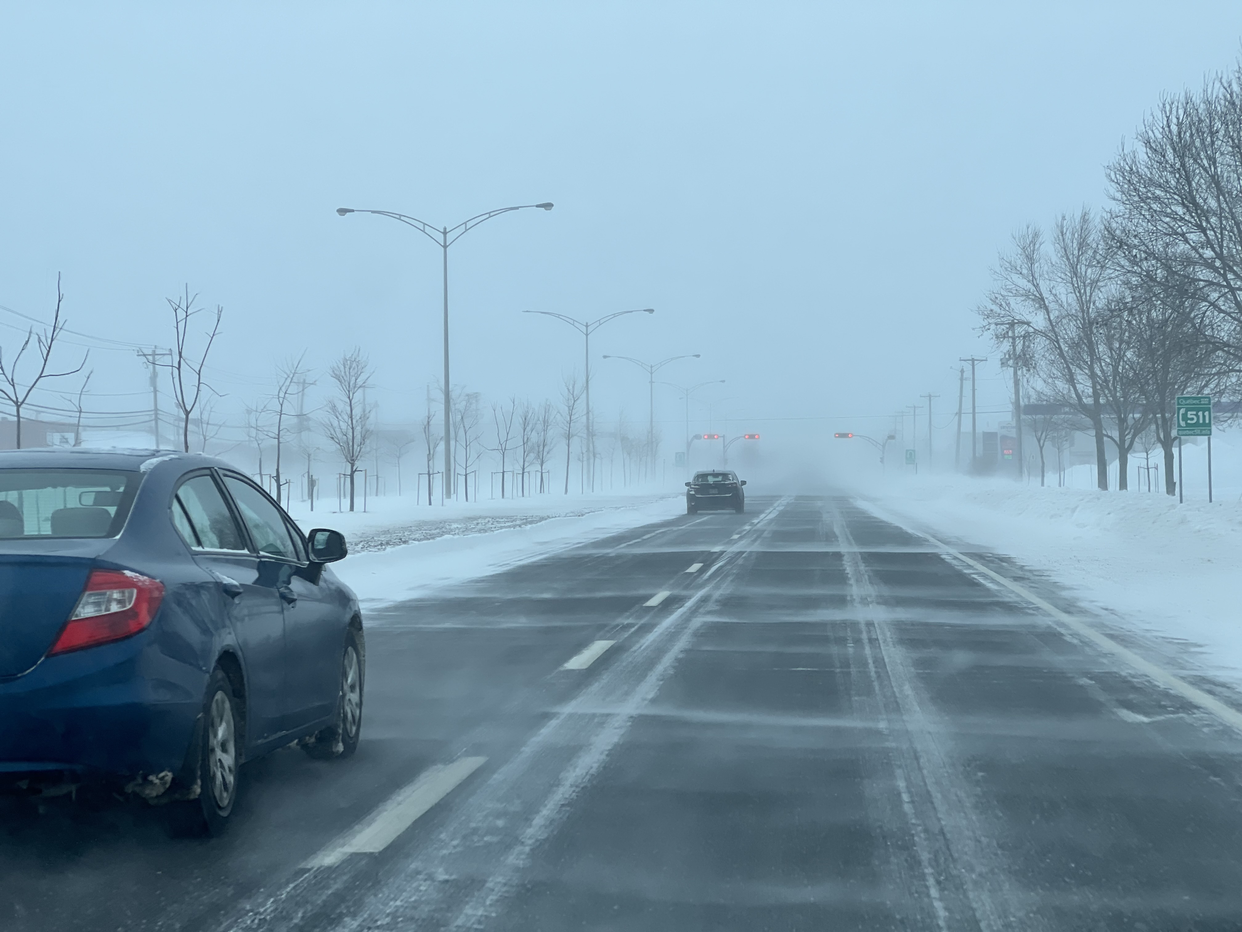 Neige en vue sur la région